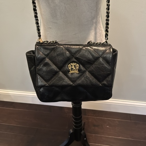 Pratesi Firenze Italian quilted black leather should bag NWT - Picture 8 of 15